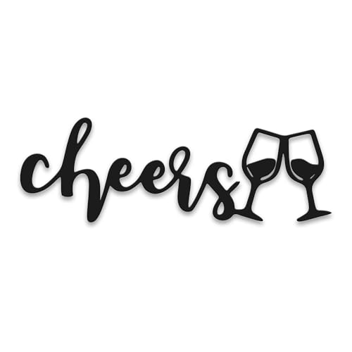 Slickss Cheers Metal Wall Art Bar Sign with Glasses