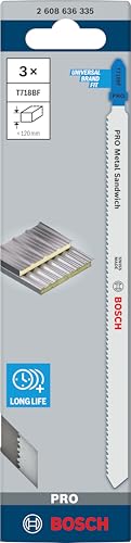Bosch 3x Stichsägeblatt T 718 BF Metal-Sandwich (für Metall-Sandwich-Paneelen, Zubehör Stichsäge) – Ansicht 2