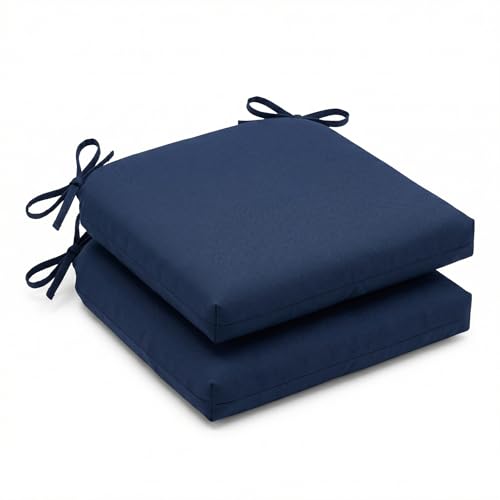Outdoor Dining Chair Cushions 21x21x3 Inch 2 Pack, Water repallent Square Patio Seat Cushions, UV...