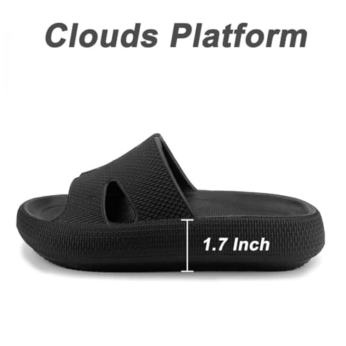 H-starp Cloud Cushion Slides for Women,Womens Platform Comfortable Memory Foam Arch Support Recovery Sandals,Waterproof EVA Cushioned Pillow Slippers for Beach Shower Bathroom Pool2