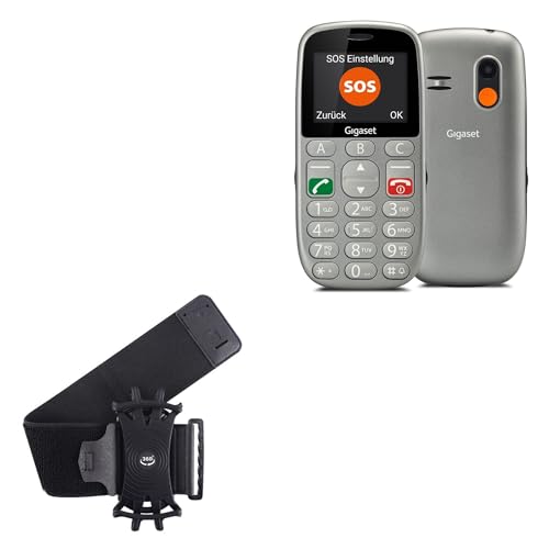 BoxWave Holster Compatible with Gigaset GL390 - ActiveStretch Sport Armband, Adjustable Armband for Workout and Running - Jet Black