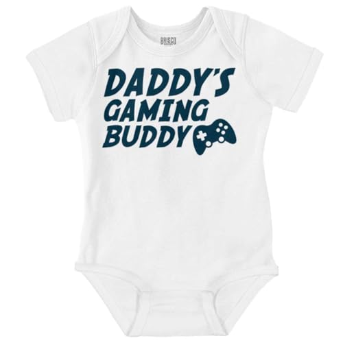 Image of Brisco Brands Cute Daddy's Gaming Buddy Gamer Dad Baby Romper Boys or Girls