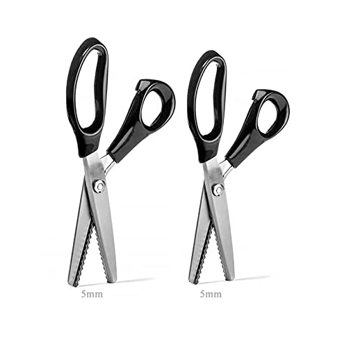 2 tijeras dentadas, tijeras de sastre profesional apretadas y divididas para costura, tijeras onduladas con asa, mezcla, tijeras zig zag para tela, tela de punto, seda, papel, artesanía,