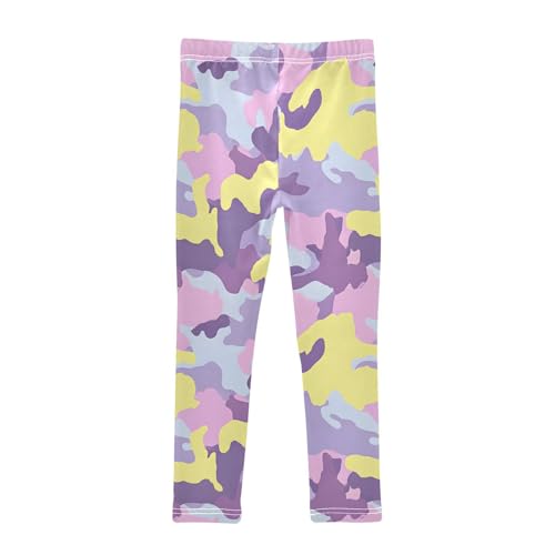 Purple Pink Yellow Camouflage Girls Leggings Soft Stretch Workout Yoga Dance Pants for Kids Casual Tights2