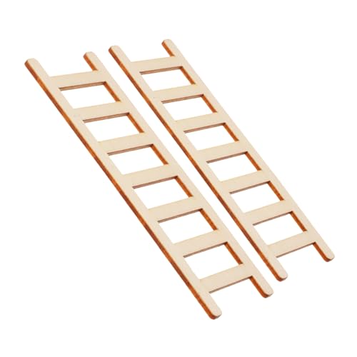 Hemobllo 2 Piezas Escalera De Casa De Muñecas Equipo Puerta Accesorios De Diseño para Mini Casa Decoración Artificial Mini Escalera De Simulación Accesorios De Fotos De Bricolaje De Madera