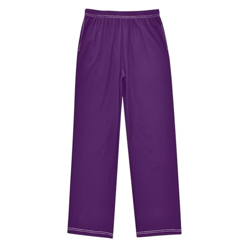 ZZXXB Dark Purple Boys Long Pants Soft Trousers Elastic