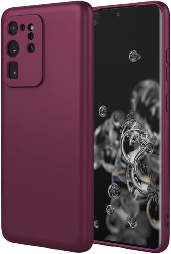 Image of DIZORO Samsung Galaxy S20 Ultra Case 6.9inch, Liquid Silicone Gel Rubber Shockproof Case Soft Microfiber Cloth Lining Cushion Compatible with Samsung S20 Ultra (Wine)