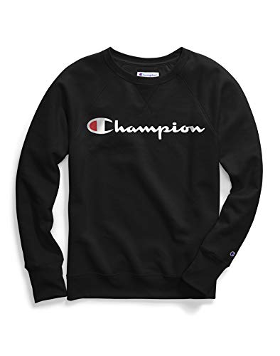 Champion Women's Powerblend Crewneck Sweatshirt, Black, 2X