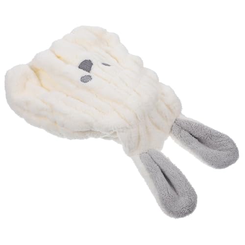CTIRCHIU Gorro para Secar el Cabello Mojado Infantil de Coral Absorbente, Turbante Toalla de Dibujos Animados Diseño de Conejo, Talla Única Beige, Adecuado para Uso en Casa y Viajes