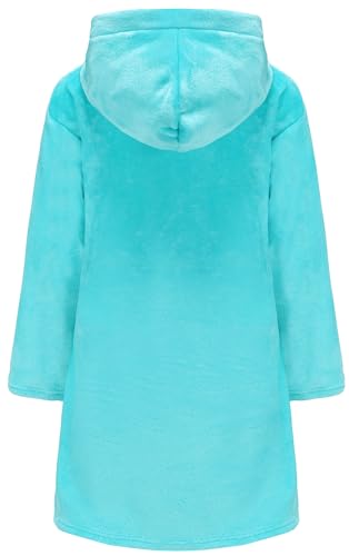 Image of Kid Fleece Hooded Robes Girls Bathrobes Boys Soft Plush Sleepwear Toddler Fuzzy Pajamas