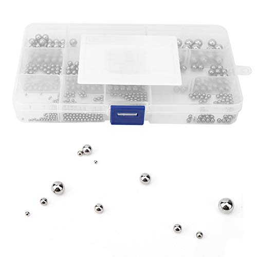 Adfaga 510Pcs Steel Bearing Ball Kit Chrome Hardened M2 to M8 Sizes High Precision Bearing Balls for Industrial Machinery Automotive and Mechanical Applications