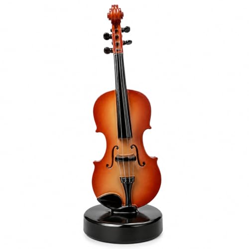 Estatua de Violín con Base Redonda Negra 19 cm