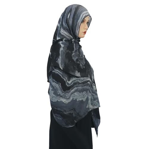 PURFUN Women Stylish Tie-Dyeing Instant Hijab, Islamic Arab Middle East Muslim Jersey Hijab Headscarf Long Scarf Wrap Shawl3