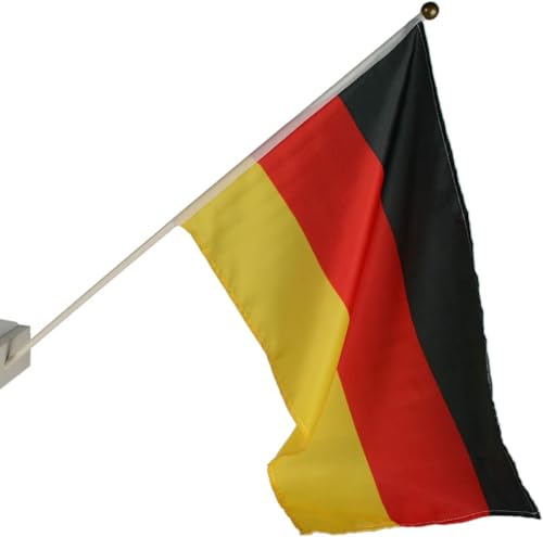 24 Stück Deutschlandfahnen 46×30 cm mit 60 cm Kunststoffstab Deutschland Flagge für Fans Deko & Veranstaltungen Perfekt für EM WM Public Viewing & Fan-Events