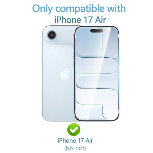Anoowkoa 3 Pack for iPhone 17 Air 6.5" Screen Protector + [3 Pack] iPhone Air Camera Lens Protector Tempered Glass.9H Hardness.Support Fingerprint Unlock, Bubble-Free.Easy Installation - image 8