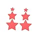 2Pairs/Set Acrylic Star Pentagram Dangle Earrings Y2k Party Fashion Jewelry 70s 80s Neon Star Earrings for Women-orange
