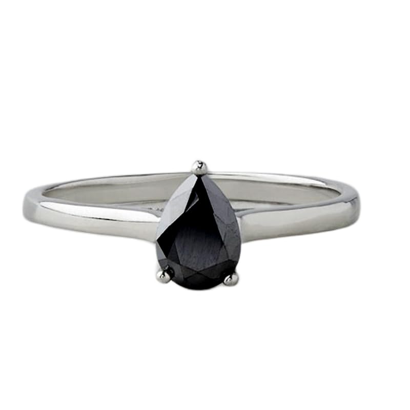 Bague onyx noir naturel argent sterling 925 sertie de diamants raffinés