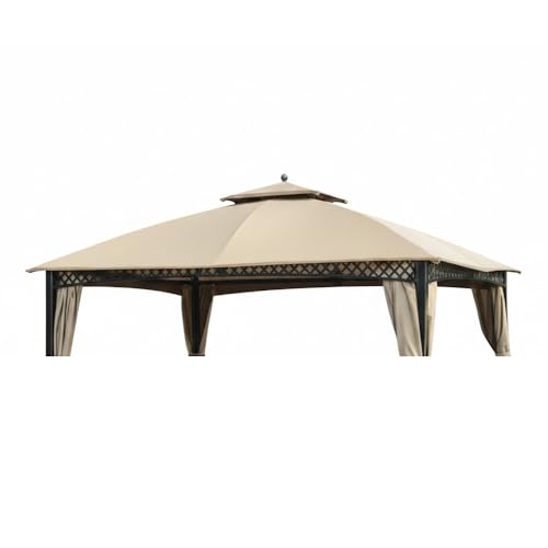 Garden Winds Durable 350 Replacement Canopy Top Compatible with Windsor Dome 10 x 12 Gazebo Models L-GZ717PST-C A111001701 - Beige