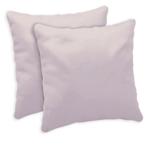 Giovanni Dolcinotti | Set 2 Federe Cuscini Divano 40x40 - Copricuscini Decorativi - 100% Cotone - Fodere con Cerniera Nascosta - Silver Pink - Modello Atlanta