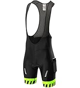 qualidyne Men's Cycling Bib Shorts with Pockets, 4D Padded Road Bike Bib Biking Bicycle Shorts