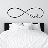 Love Quotes Wall Decals for Bedroom: Inspirational Positive Vinyl Art Wall Stickers for Home Bathroom Living Room - Love Infinity 45' X 12.6'