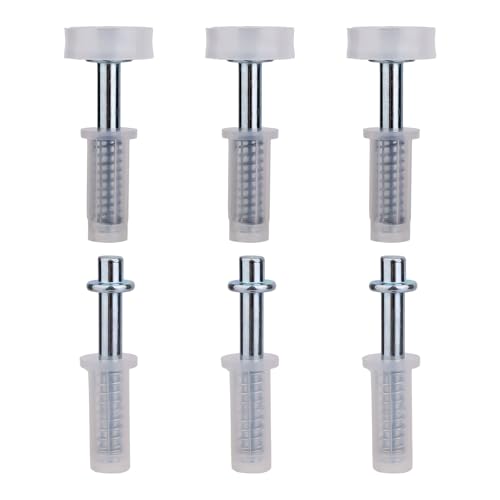 BOXOB 6 Pcs Bi-Fold Door Top Roller Guide Wheel and Top Pivot, Spring Loaded Bifold Closet Door Hardware Kit for Folding Pocket Doors Barn Doors & Sliding Cabinet Repair Replacement