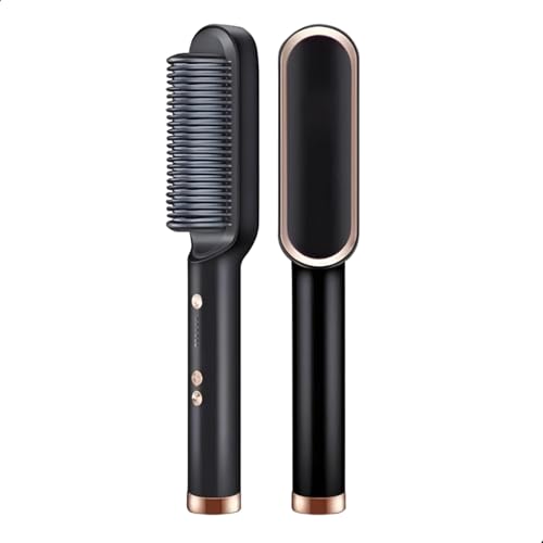 Escova Alisadora Secadora Aquecimento Rápido 3 em 1 Seca Alisa Modela Temperatura Ajustável Tecnolog