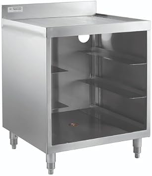 Kratos 23"x24" Commercial Heavy Duty Stainless Steel Corrugated Top Glass Rack Underbar Storage Unit | Bars, Restaurants, Banquet Halls | 32L-067