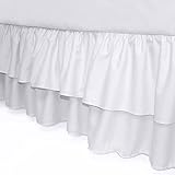 American Baby Company Double Layer Ruffled Crib Skirt, White, for Boys and Girls, 1 Count (Pack of 1)