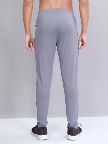 Image of TECHNOSPORT Men's Slim Fit Mid Rise Solid Trackpant with Techno Dry for Gym, Workout & Sports