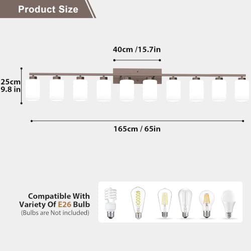 Image of IZORRO Bathroom Light Fixtures, Modern Vanity Lights, Bathroom Lighting Fixtures Over Mirror with Milky White Shade, Wall Sconce for Living Room Cabinet Bedroom (Oil Rubbed Bronze, 10-Light)