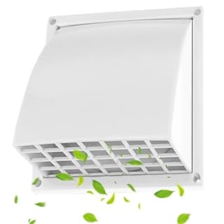 SL-JIJI 6 Inches Exhaust Hood Vent Cap,Outside Dryer Vent Cover with Rain Cover, Indoor/Outdoor HVAC Dryer Vent Duct Cover, Outside Wall Vent Cowl,Louvered Air Vent Grille (white)