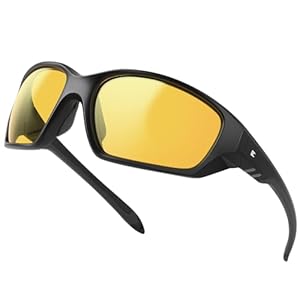 BIRCEN Night Vision Glasses for Driving: Running Cycling Sport Night Anti Glare Yellow Glasses for Men Women
