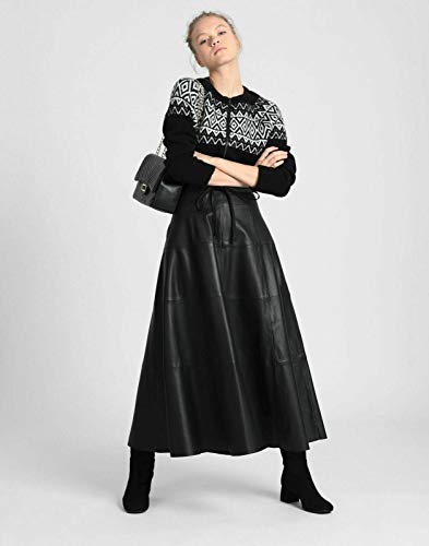 brandMe Women's Leather Skirt Genuine Lambskin Pure Leather Full Length Skirt BS0233