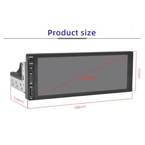 Radio para auto con pantalla táctil 6.9" Bluetooth CarPlay miniatura 7