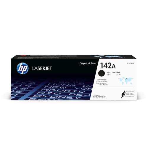 HP 142A Negro, W1420A, Cartucho Tóner Original de 950 Páginas, Compatible con Las Impresoras LaserJet M110w, M140w e Impresoras LaserJet M110we y M140we