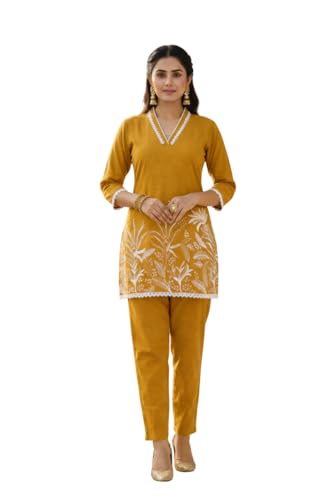 Image of SUNDARTA Women's Rayon Slub Kurta Set | Solid Straight Kurta with Pant | Elegant Ethnic Wear for Office, Casual & Festive Use