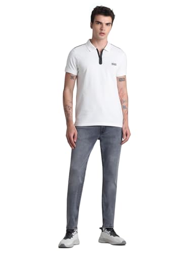 Image of Jack & Jones Mens Cotton Slim Fit Zipper Polo