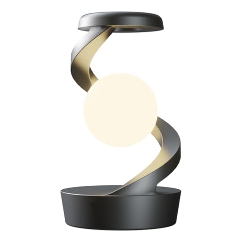 Fzaqwen Lampe Flottante Rotative, Lampe de Lecture, Lampe de Table Visuelle pour Chambre, Lampe de Table à Induction, GRIS