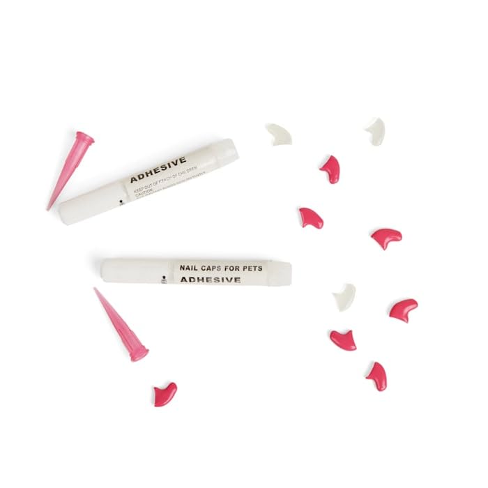 Image of Well & Good by Petco Pink & Clear Cat Nail Caps Medium