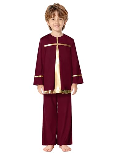 Bata litúrgica elástica con pantalón ancho de baile para adoración Agoky