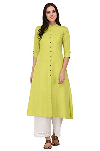 Image of Pistaa's Women's Cotton Regular Fit Casual Kurta