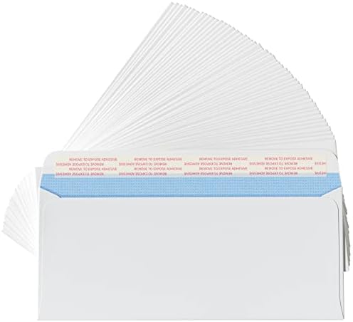 CREGEAR #10 Envelopes Self Seal Security Tinted Envelopes for Privacy & Business, Peel and Seal, NO Window, Letter Size 4-1/8 x 9-1/2 Inches, 24 LB, 50 Ct, White