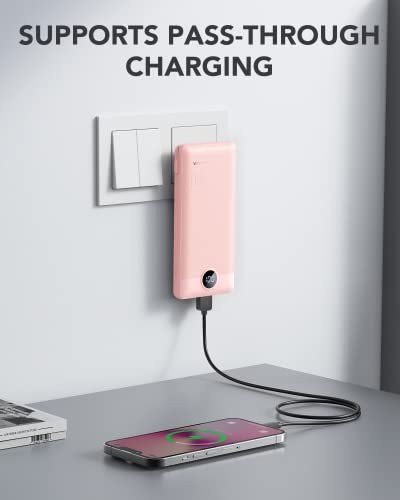 VRURC-Portable-Charger-Built-in-Cables-and-AC-Wall-Plug-USB-C-Power-Bank-10000mAh-2023-Upgraded-Version-Phone-Charger-Compact-Lightweight-External-Battery-Pack-for-Smart-Phones-Tablets-etc-Pink