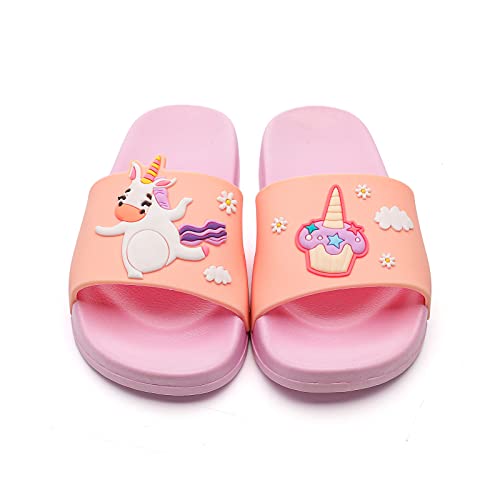 Image of MEMON Toddler Little Kids Dinosaur Beach /Pool /Shower Slides /Anti-Skid Home Bath Slippers /Cute Summer Outdoor Shoes for Girls and Boys