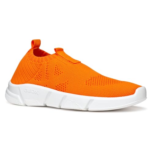 Geox J ARIL Boy A Sneaker, Orange, 33 EU