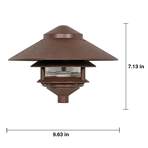 Image of Nuvo Lighting SF76 /635 One Light Two Louver Large Hood 120 Volt Die Cast Aluminum Durable Outdoor Landscape Pathway Lighting, Old Bronze