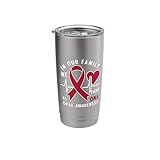We Fight As One Heartbeat EKG Pulse Oral Head Neck Cancer Stainless Steel Insulated Tumbler