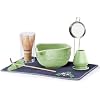 Blue Green Matcha Whisk Set: Ceramic Matcha Kit with Bamboo Chasen & Bowl - Frothy Tea Ceremony, Romantic Morning Ritual - Valentine's Gift for Beginners & Experts