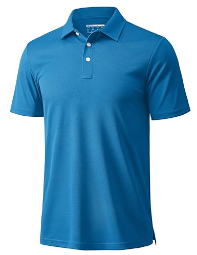 MAGCOMSEN Men's Polo Shirts 3 Buttons Casual Work T Shirts Quick Dry Short Sleeve Golf Shirt Pique Jersey Outdoor Performance